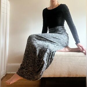 Grey Static Long Skirt High Waist
